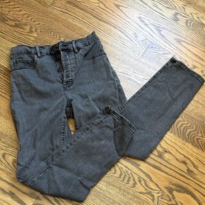 Everlane Washed Black High Rise Slim Straight Jeans, 28